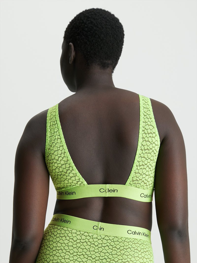 Calvin Klein Unlined Bralette In Fabulous Green