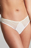 Cleo by Panache Blossom Brazilian Brief in White/Lemon