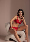 Wacoal Halo Lace Moulded Bra in Equestrian Red