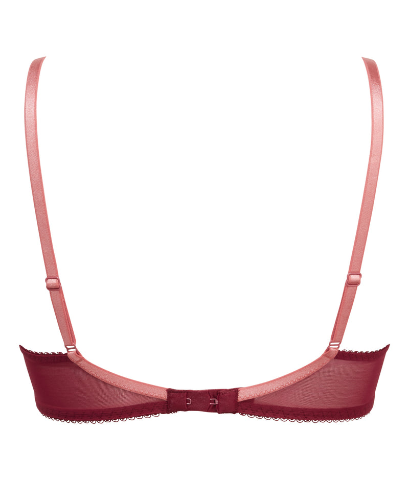 Gossard Superboost Lace Plunge Bra in Cranberry/Raspberry Sorbet