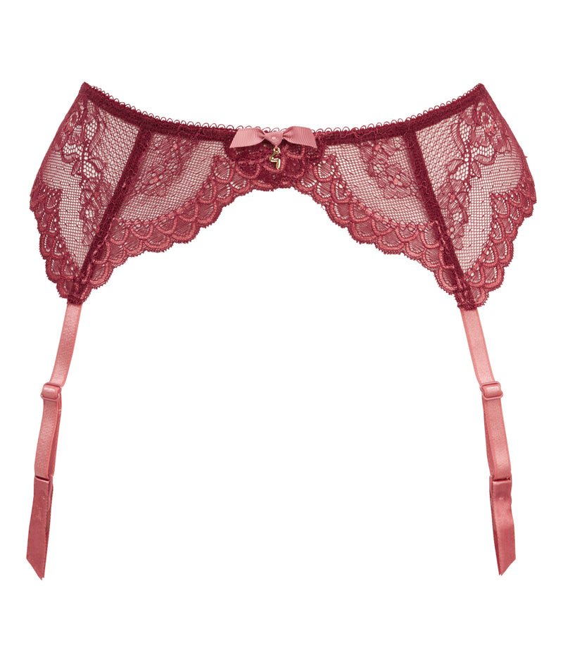 Gossard Superboost Lace Suspender Belt in Cranberry/Raspberry Sorbet – Mish