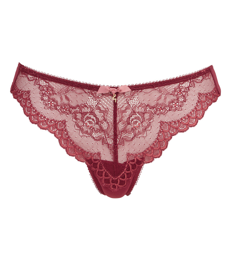 Gossard Superboost Lace Thong in Cranberry/Raspberry Sorbet