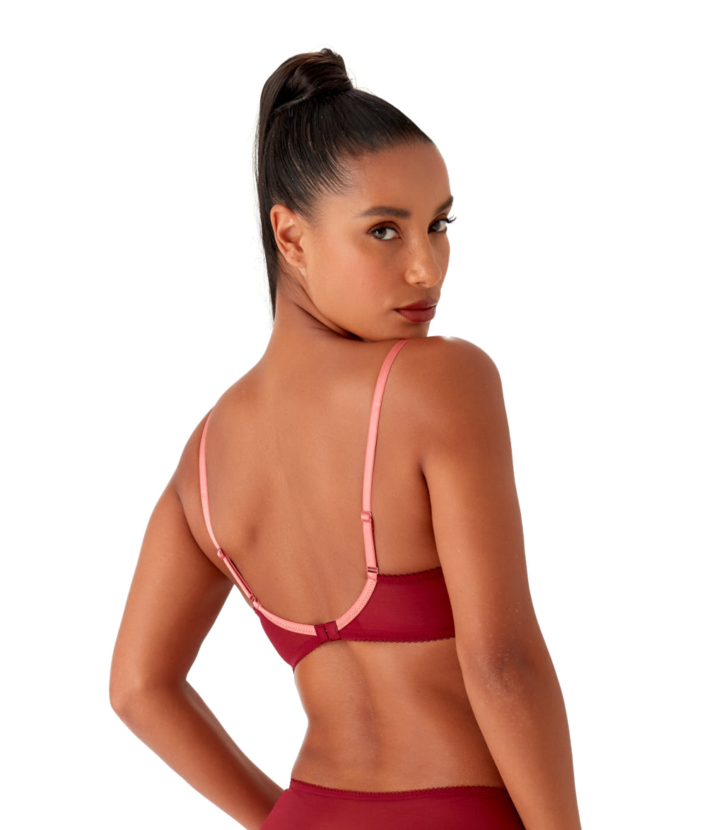 Gossard Superboost Lace Plunge Bra in Cranberry/Raspberry Sorbet – Mish