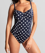 Panache Anya Riva Spot Balcony Swimsuit in Navy/Vanilla