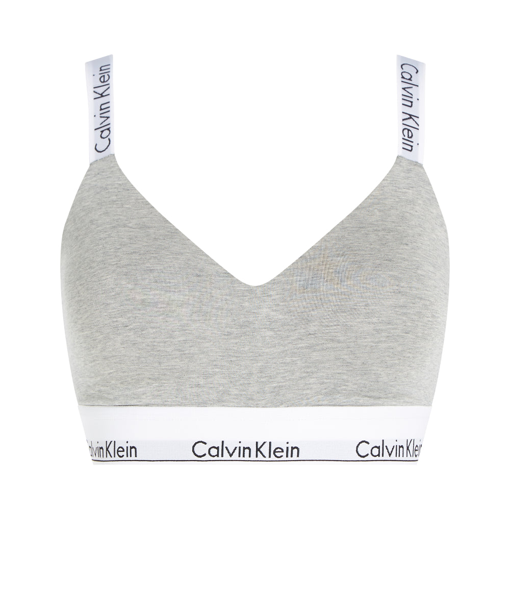 Modern Cotton Lightly Lined Triangle Bra, grey