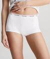 Calvin Klein Modern Logo Mid-Rise Boyshort in White