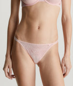 Calvin Klein Sheer Marquisette High Leg Tanga Brazilian Brief in Nymph's Thigh
