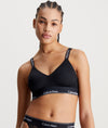 Calvin Klein Lightly Lined Moulded Lace Bralette in Black