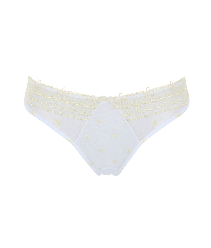 Cleo by Panache Blossom Brazilian Brief in White/Lemon