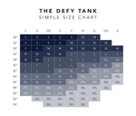 Evelyn & Bobbie Defy Bra Tank with built-in bra in beige Simple Size Chart