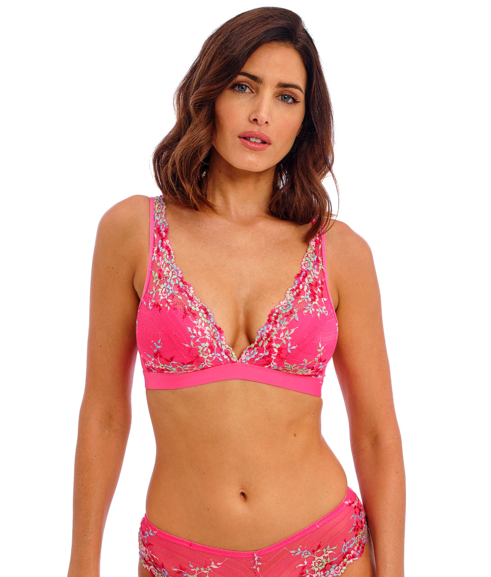 Embrace Lace Non Wired Bralette in Hot Pink/Multi – Mish