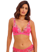 Embrace Lace Non Wired Bralette in Hot Pink/Multi