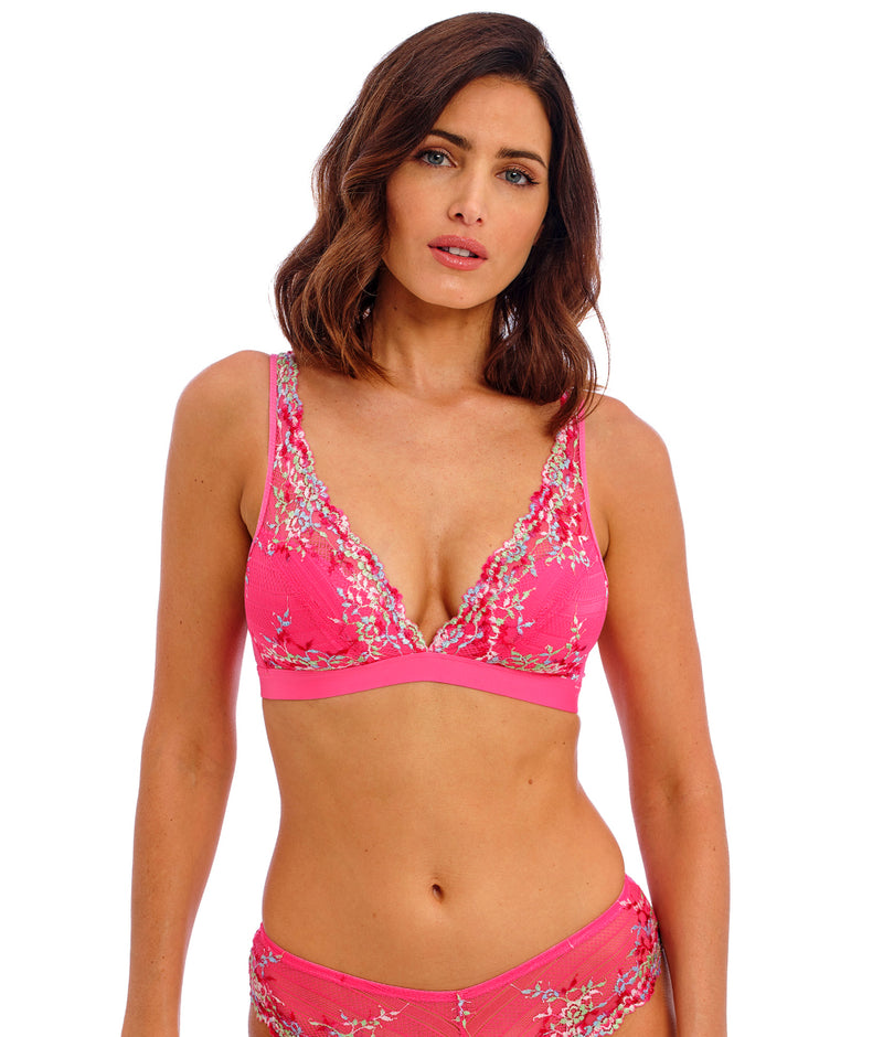 Embrace Lace Non Wired Bralette in Hot Pink/Multi