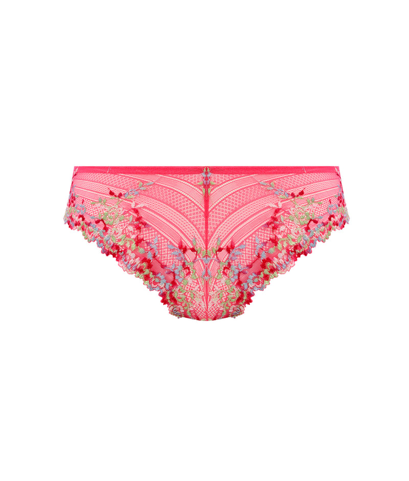 Embrace Lace Brazilian Thong in Hot Pink/Multi