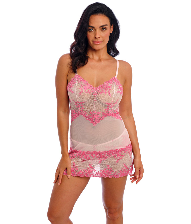 Wacoal Embrace Lace Chemise in Ballet Slipper / Chateau Rose