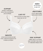 Fantasie Fusion Side Support Bra in White features highlighted on beige background