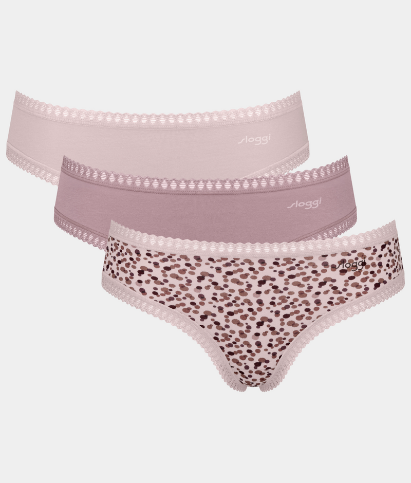 Sloggi GO Crush Hipster Brief 3 Pack in Blue Multi or Pink Multi