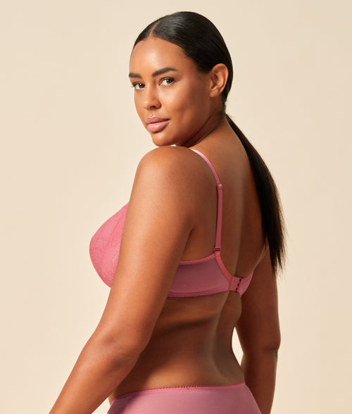 Gossard Superboost Lace Plunge Bra - Mauve Pink