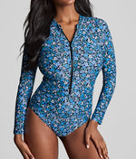 Panache Grace Non-Wired Long Sleeve Swimsuit in Posy Print