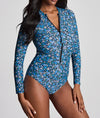 Panache Grace Non-Wired Long Sleeve Swimsuit in Posy Print
