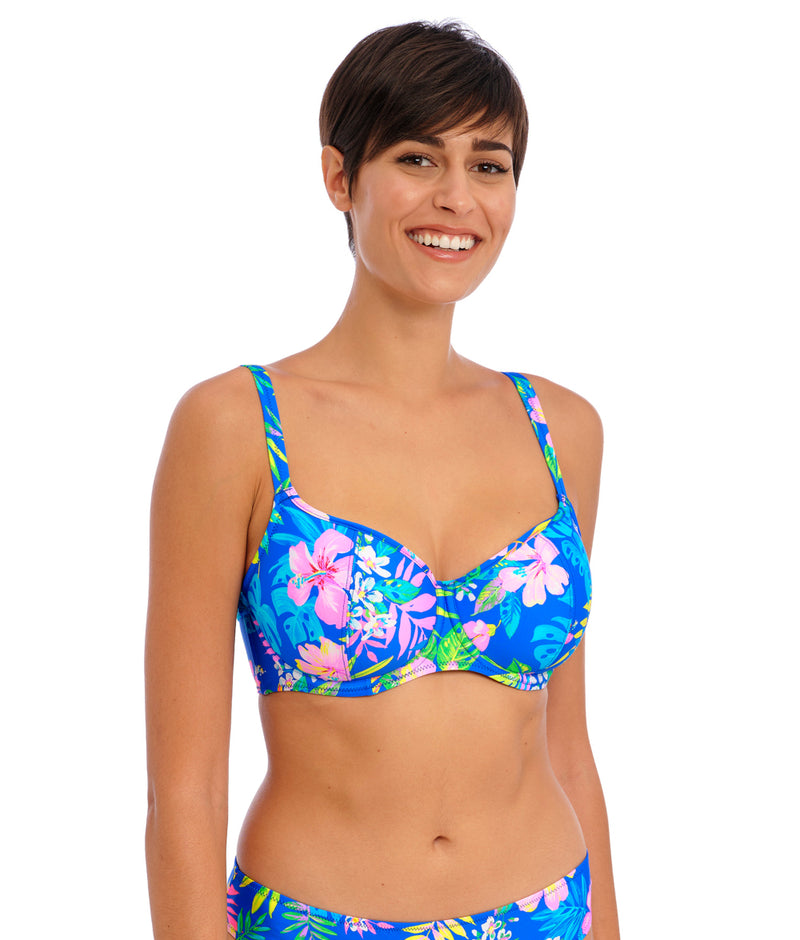 Freya Hot Tropics Sweetheart Bikini Top in Blue