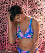 Freya Hot Tropics Non-Wired Triangle Bikini Top in Blue