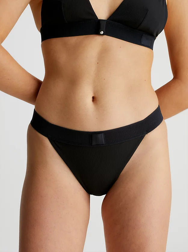 Calvin Klein High Leg Tanga Bikini Brief In Black – Mish