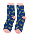 Miss Sparrow Leaves Socks in Navy