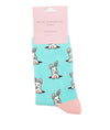 Miss Sparrow Peek a Boo Bunnies Socks in Aqua