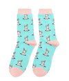Miss Sparrow Peek a Boo Bunnies Socks in Aqua