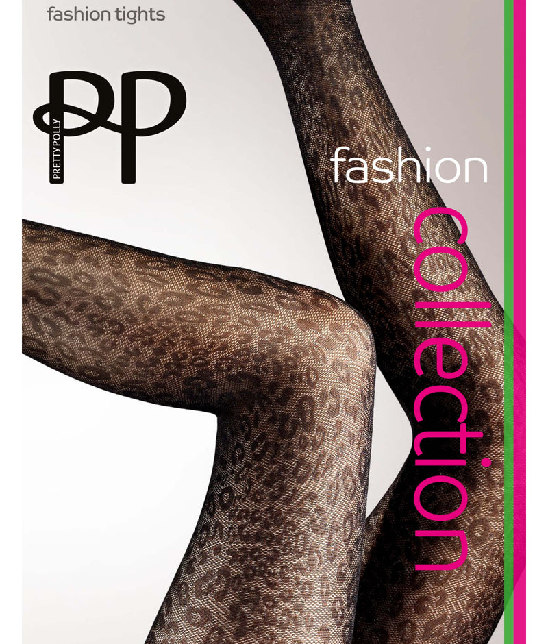 Pretty Polly Animal Print Fashion Tights In Black