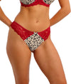 Freya Cherish Me Thong in Red Leopard print front view