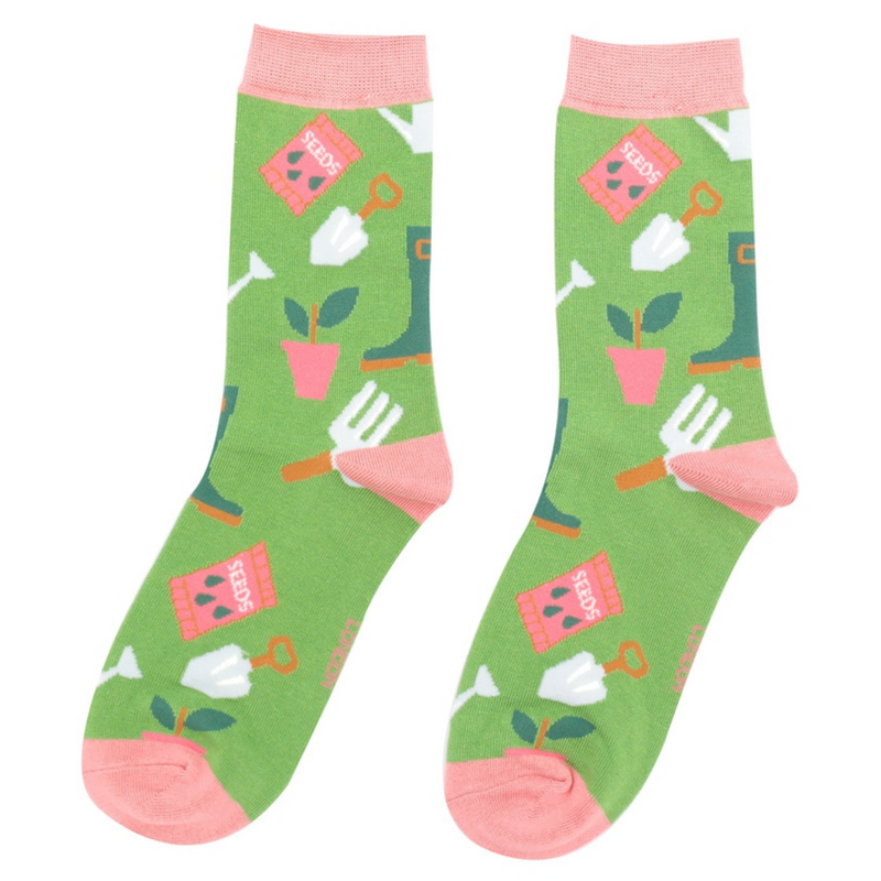Miss Sparrow Gardening Gear Socks In Green