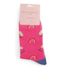 Miss Sparrow Hedgehogs & Rainbows Socks in Hot Pink