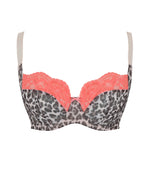 Panache Nina Balcony Bra in Leopard/Coral