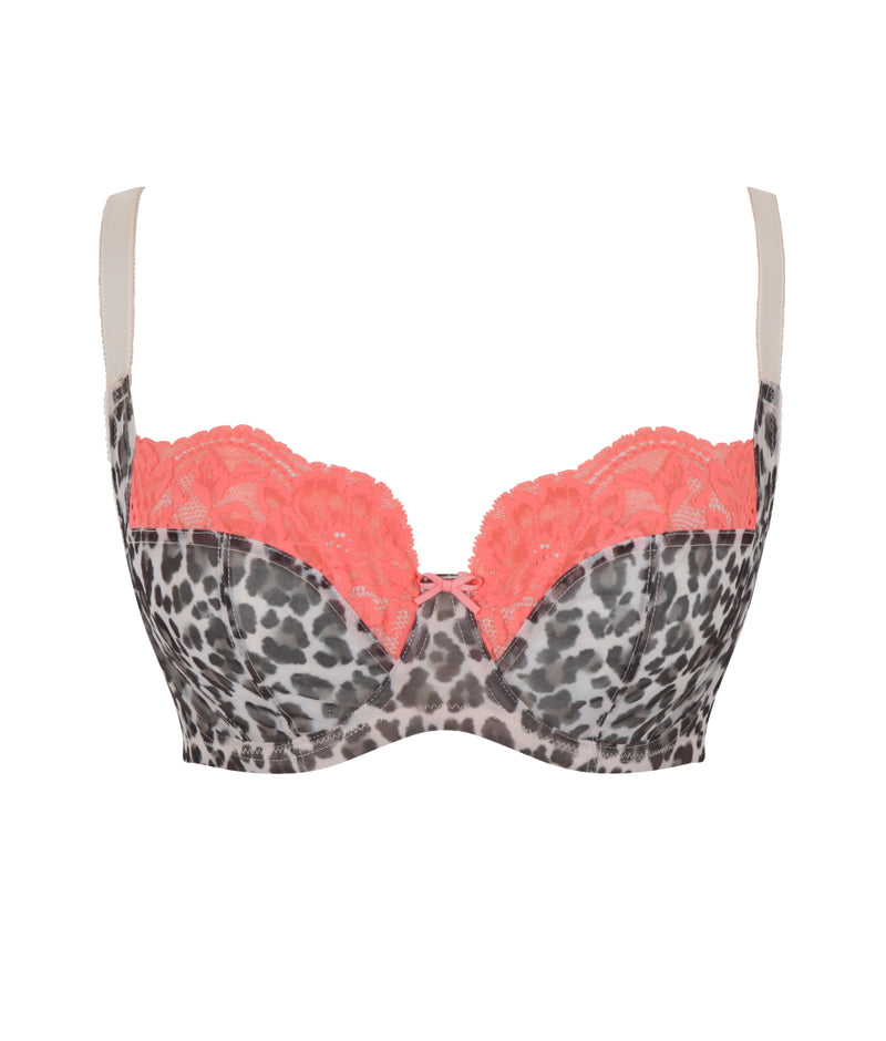 Panache Nina Balcony Bra in Leopard/Coral