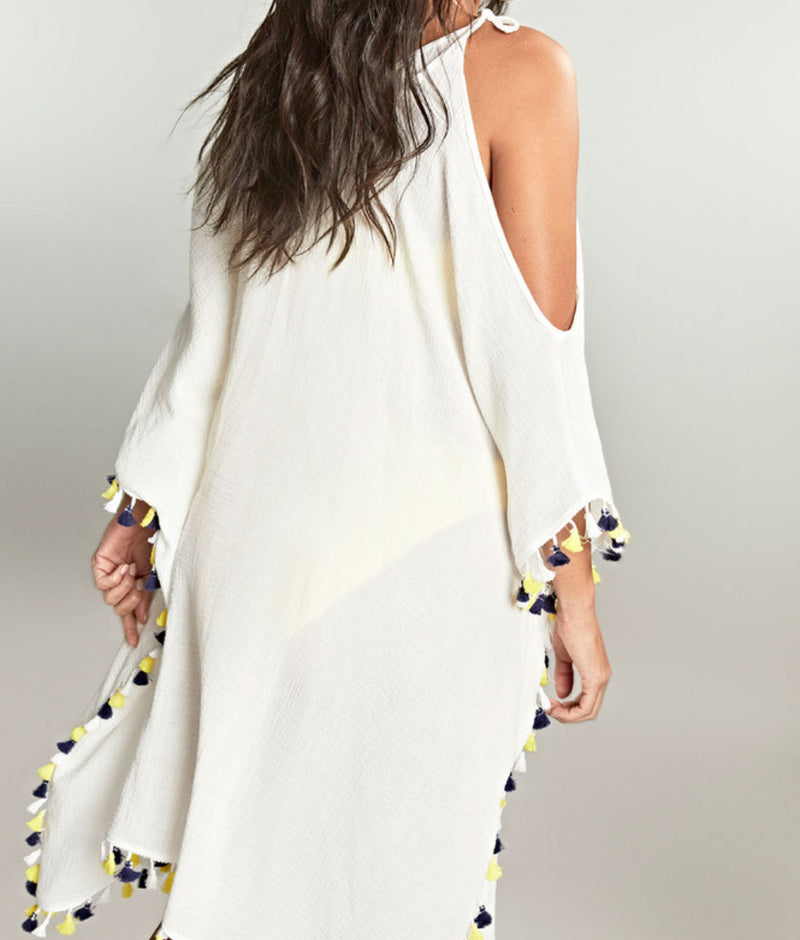 Panache Halle Short Kaftan in White