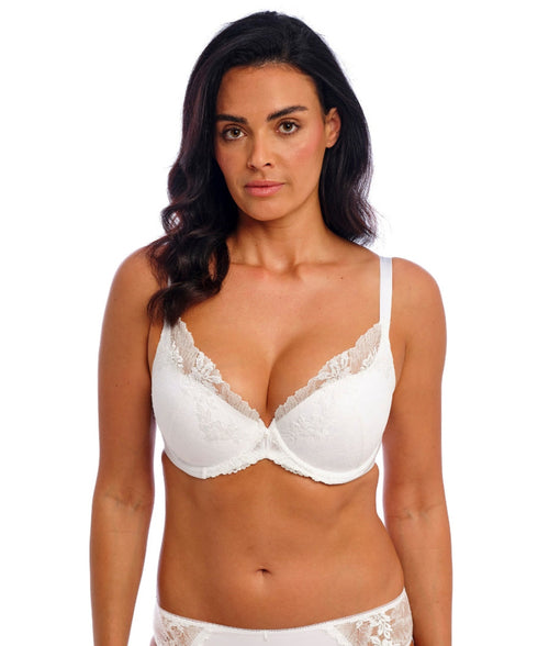 Wacoal Most Divine Underwired Plunge Bra - White front view
