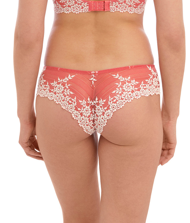 Embrace Lace Tanga Brief In Faded Rose/White Sand