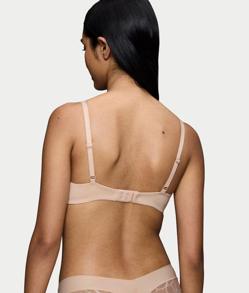 Triumph Body Make-Up Illusion Lace Wired Padded Bra in Nude Beige