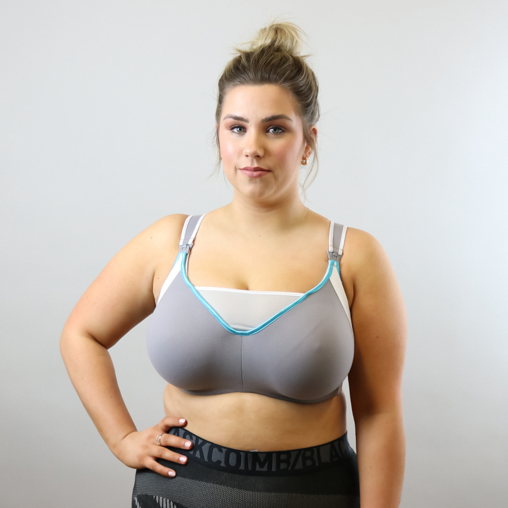 Cake Maternity Lemon Zest High Impact Nursing Sports Bra in Grey Mish