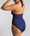 Panache Faye Non-Wired Halter Neck Swimsuit in Ric Rac Navy