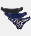Sloggi GO Crush Thong 3 Pack in Dark Blue Combination