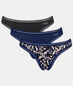 Sloggi GO Crush Thong 3 Pack in Dark Blue Combination