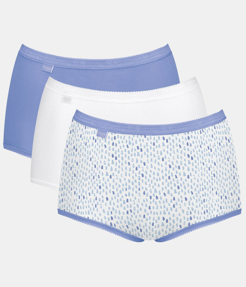 Sloggi Maxi Brief 3 Pack in Blue/White Combination