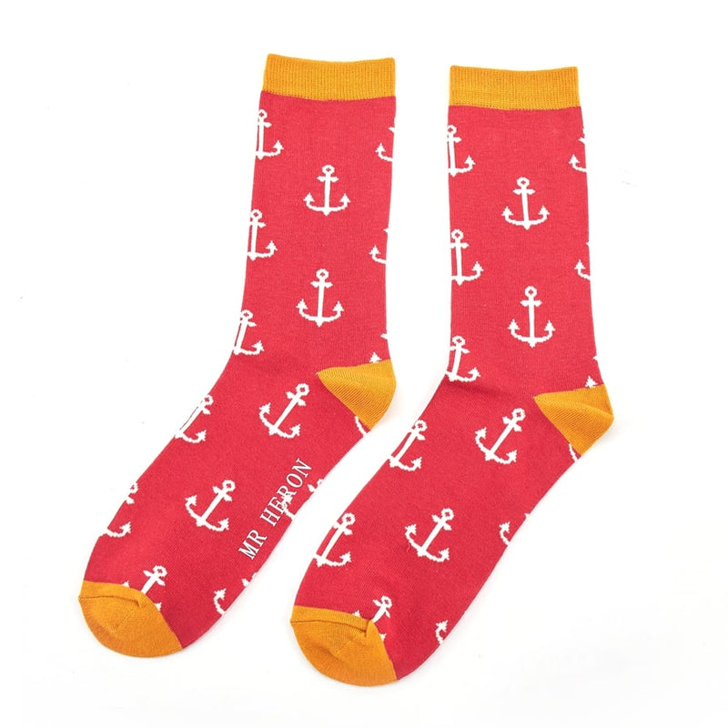 Miss Sparrow (Mr Heron) Anchors Socks in Red