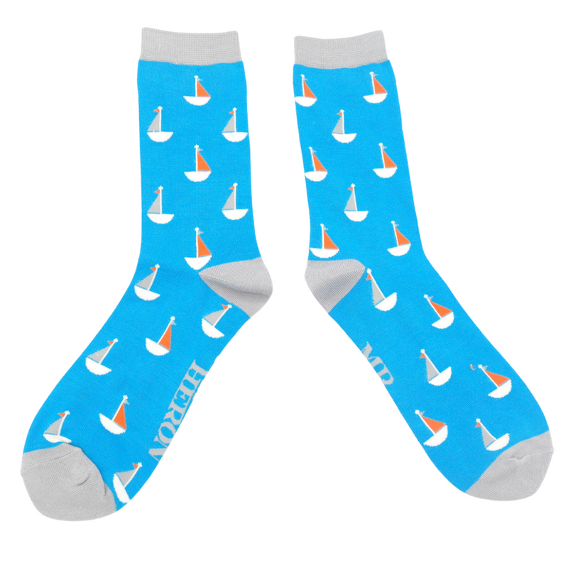 Miss Sparrow (Mr Heron) Little Boats Socks In Bright Blue