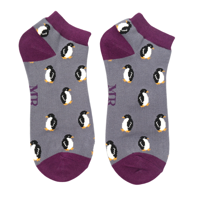 Miss Sparrow (Mr Heron) Little Penguins Trainer Socks In Grey