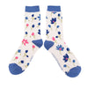 Miss Sparrow Ditsy Floral Socks in Silver