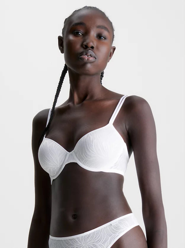 Calvin Klein Lightly Lined Underwired Demi Bra In White – Mish